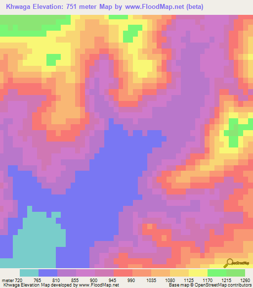 Khwaga,Pakistan Elevation Map