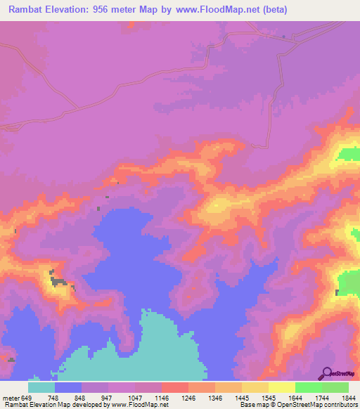 Rambat,Pakistan Elevation Map