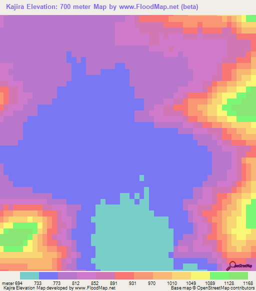 Kajira,Pakistan Elevation Map