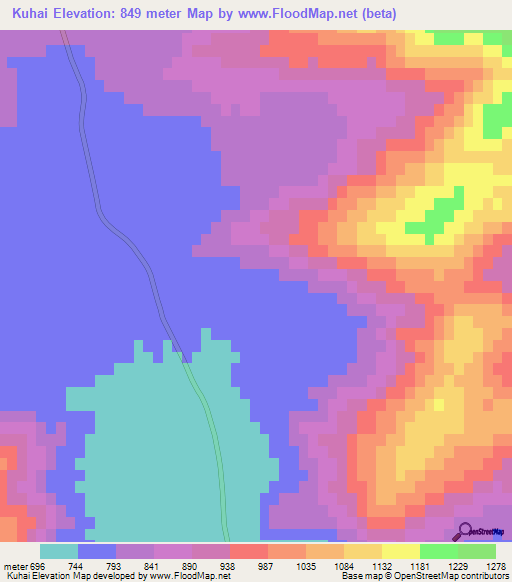 Kuhai,Pakistan Elevation Map