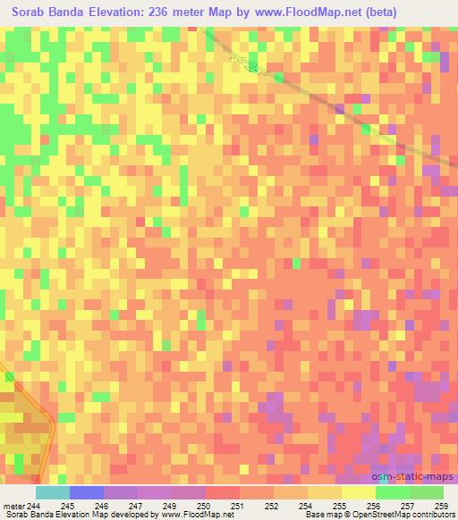 Sorab Banda,Pakistan Elevation Map