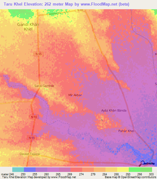 Taru Khel,Pakistan Elevation Map