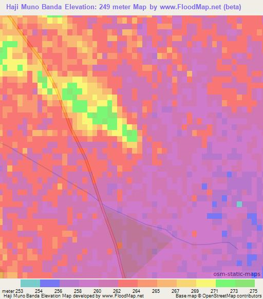 Haji Muno Banda,Pakistan Elevation Map