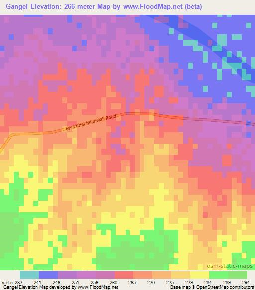 Gangel,Pakistan Elevation Map