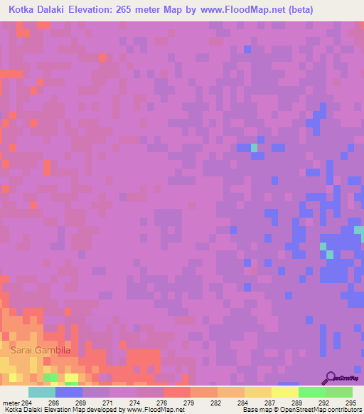 Kotka Dalaki,Pakistan Elevation Map