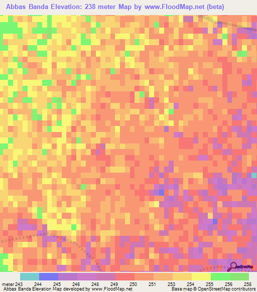 Abbas Banda,Pakistan Elevation Map