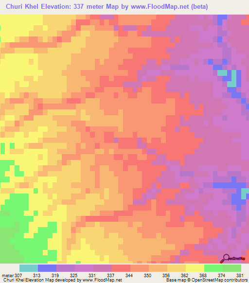 Churi Khel,Pakistan Elevation Map