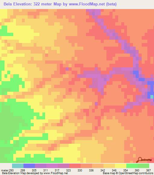 Bela,Pakistan Elevation Map