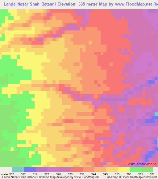 Landa Nazar Shah Batanni,Pakistan Elevation Map