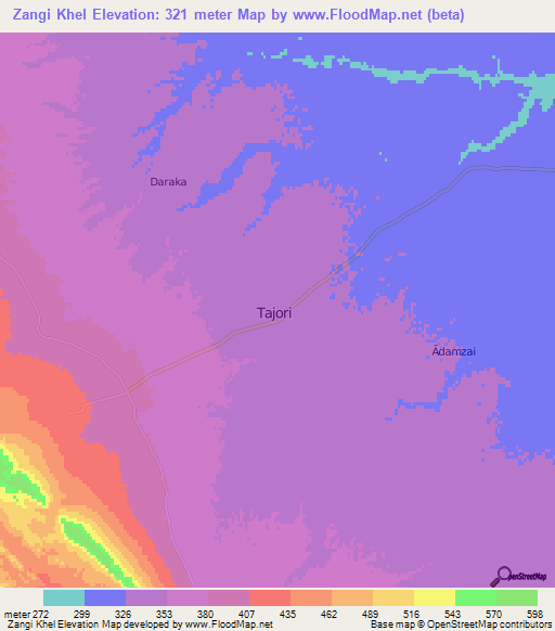 Zangi Khel,Pakistan Elevation Map