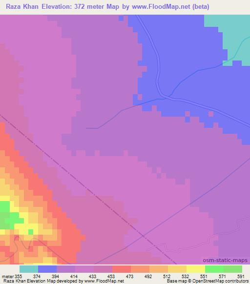 Raza Khan,Pakistan Elevation Map