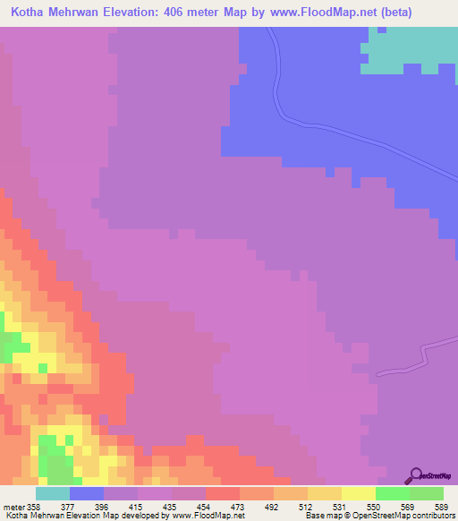 Kotha Mehrwan,Pakistan Elevation Map