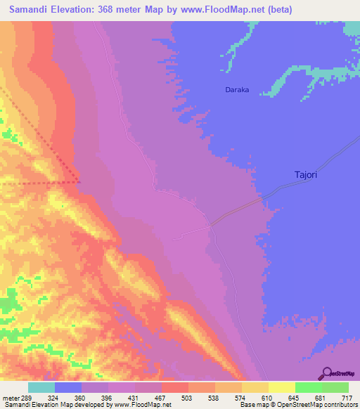 Samandi,Pakistan Elevation Map