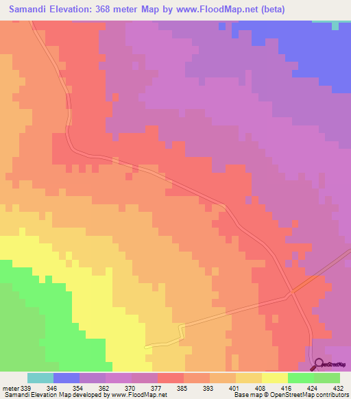 Samandi,Pakistan Elevation Map