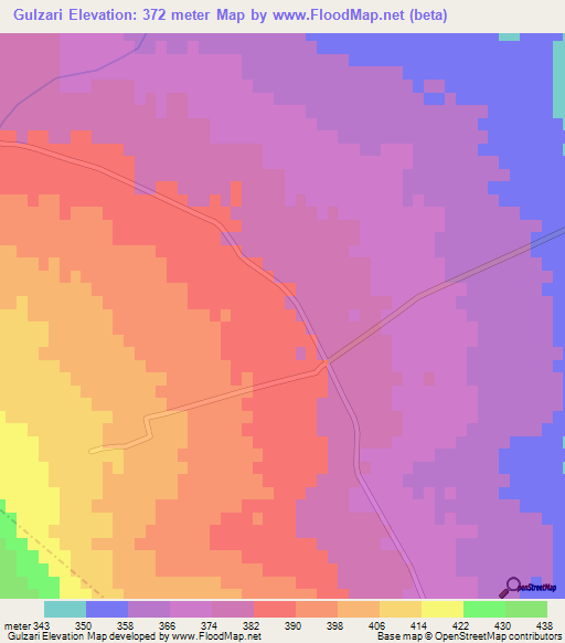 Gulzari,Pakistan Elevation Map