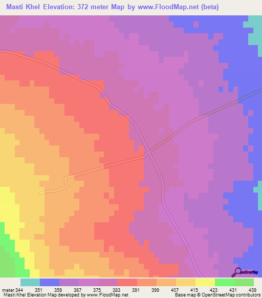 Masti Khel,Pakistan Elevation Map