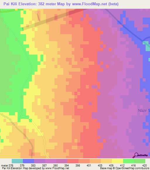 Pai Kili,Pakistan Elevation Map