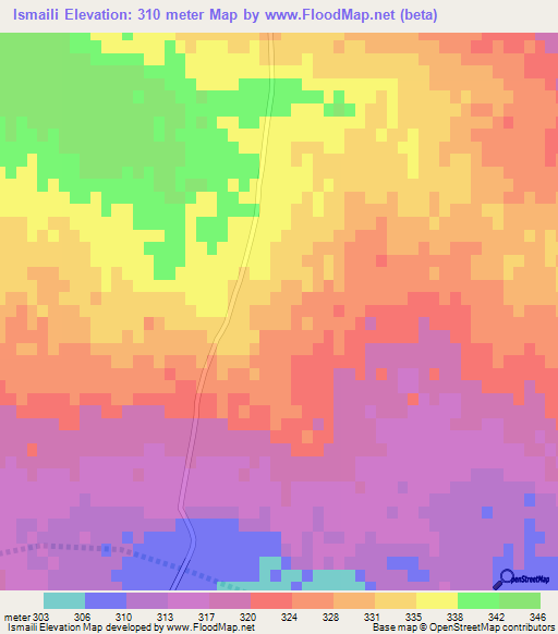 Ismaili,Pakistan Elevation Map