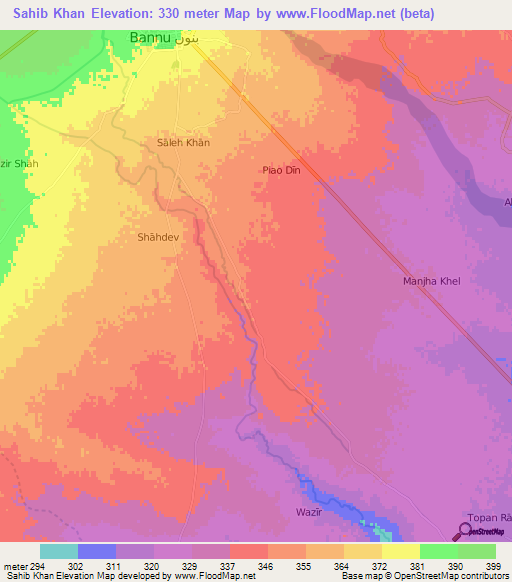 Sahib Khan,Pakistan Elevation Map