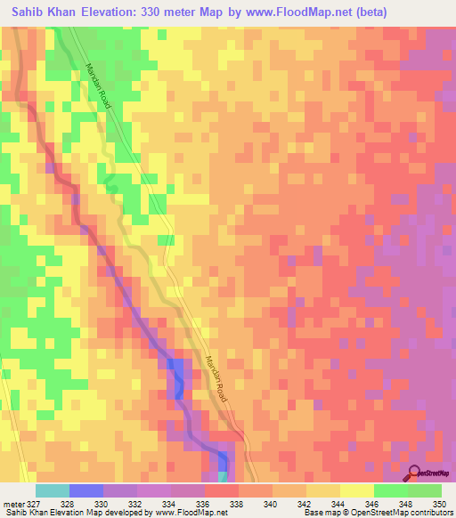 Sahib Khan,Pakistan Elevation Map