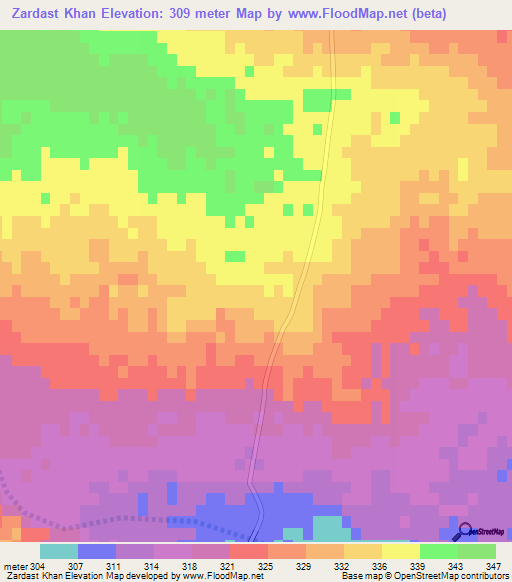 Zardast Khan,Pakistan Elevation Map