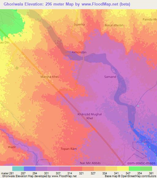 Ghoriwala,Pakistan Elevation Map