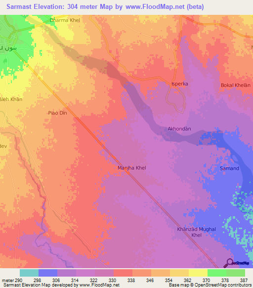 Sarmast,Pakistan Elevation Map