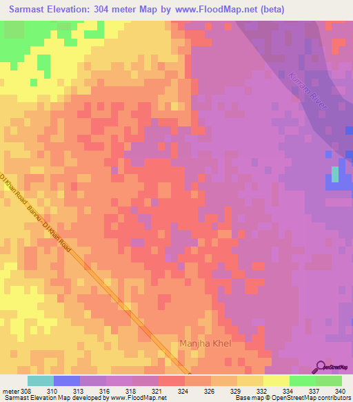 Sarmast,Pakistan Elevation Map