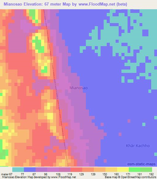 Mianosao,Pakistan Elevation Map