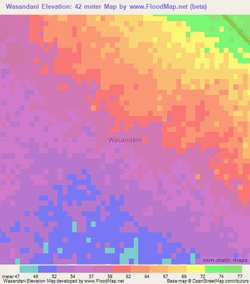 Wasandani,Pakistan Elevation Map