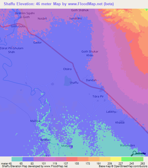 Shaffu,Pakistan Elevation Map