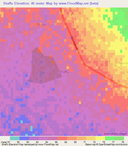 Shaffu,Pakistan Elevation Map