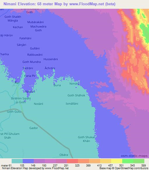 Nimani,Pakistan Elevation Map