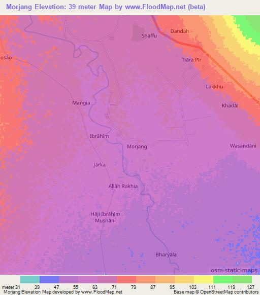 Morjang,Pakistan Elevation Map