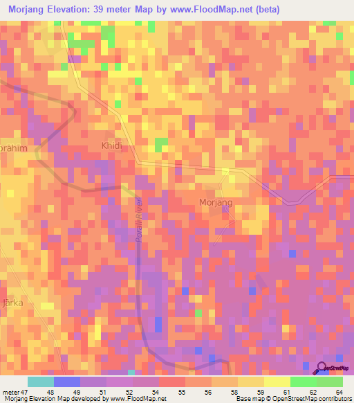 Morjang,Pakistan Elevation Map