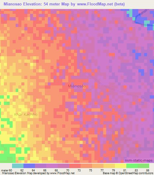 Mianosao,Pakistan Elevation Map