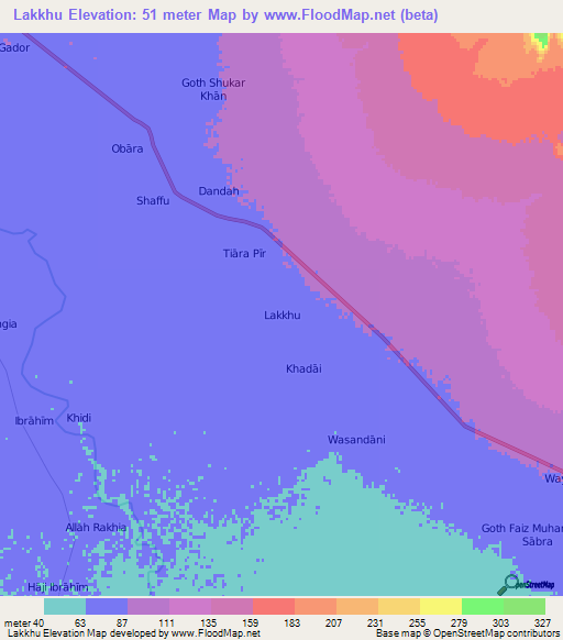 Lakkhu,Pakistan Elevation Map