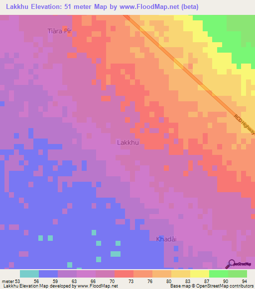 Lakkhu,Pakistan Elevation Map