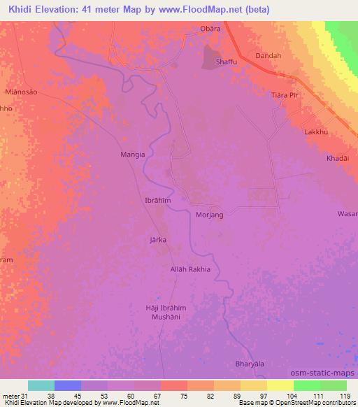 Khidi,Pakistan Elevation Map