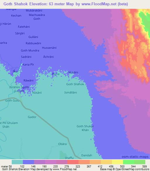 Goth Shahok,Pakistan Elevation Map