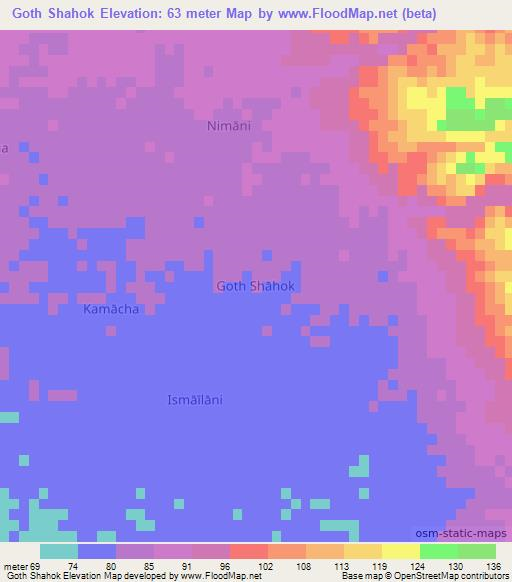 Goth Shahok,Pakistan Elevation Map