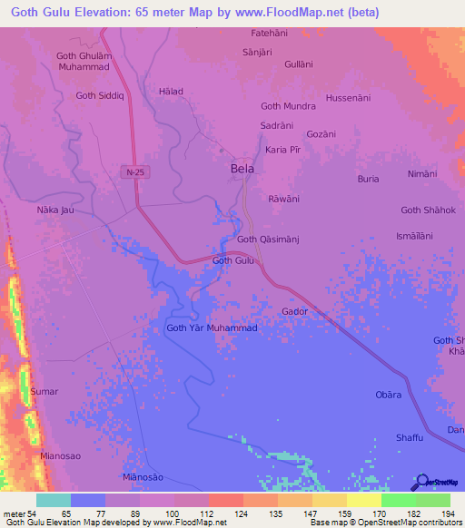 Goth Gulu,Pakistan Elevation Map