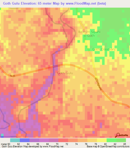 Goth Gulu,Pakistan Elevation Map