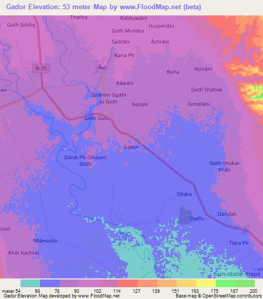 Gador,Pakistan Elevation Map