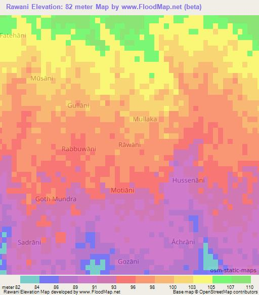 Rawani,Pakistan Elevation Map