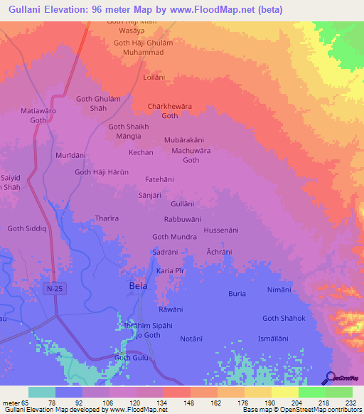 Gullani,Pakistan Elevation Map