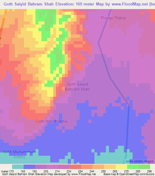 Goth Saiyid Bahram Shah,Pakistan Elevation Map