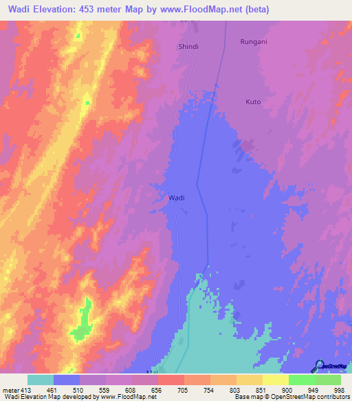 Wadi,Pakistan Elevation Map