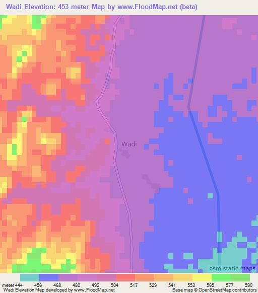 Wadi,Pakistan Elevation Map