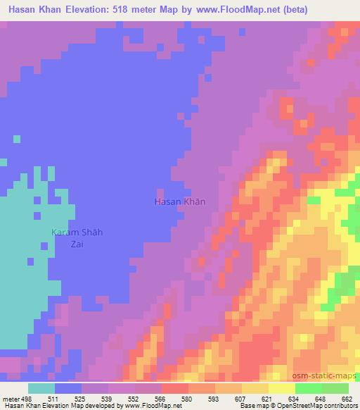 Hasan Khan,Pakistan Elevation Map